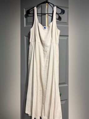 Flax Linen Color Fit & Flare Sleeveless Linen-Blend Dress